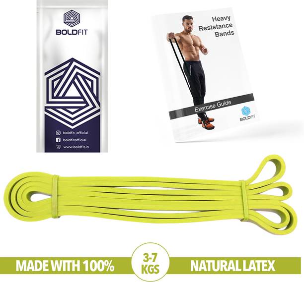 BOLDFIT Heavy For Exercise & Stretching Tube For Men & Women Resistance Band  (Yellow, Pack of 1)