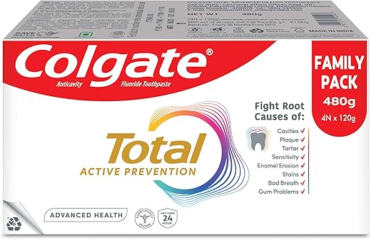 Colgate Total Advanced Health Anti-germ Toothpaste, 480g, Tooth Paste with 12-Hour Anti-Germ Protection, Whole Mouth Health (Combo Pack Offer)