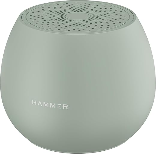 HAMMER Drop 5W Bluetooth Wireless Speaker with Twin Pairing, 1200 mAh Battery, 100H Standby Time, TWS Function, TF Card, USB Slot, Auto-Pairing, in-Built Mic, Type-C Charging, 52mm Driver (Green)