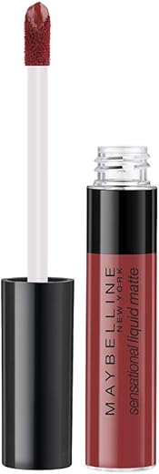 Maybelline New York Sensational Liquid Matte Lipstick, Non-sticky, Non-drying Lipstick, Hassle-Free & Precise Application, Long-lasting Liquid Matte Lipstick - 11 Made Easy|7ml