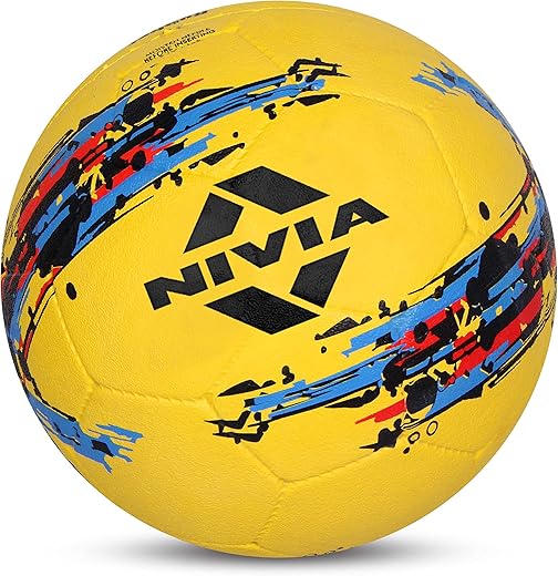 Nivia Storm Football, As Per Basic Standard, Training Ball, 32 Panels, Durable Rubber Cover Molded, Butyl Threadwounded Bladder, to Play On Hard Ground