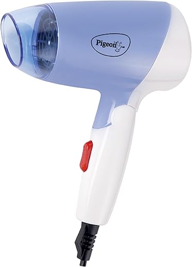 Pigeon Hair Dryer| 1000 Watts| 2 Speed & Temperature (Hot/Cool)| Foldable Handle| For Women and Men| 2 Years Warranty| Blue