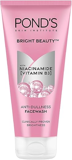 POND'S Bright Beauty Anti-Dullness & Brightening Facewash with Niacinamide | For Glass-Skin Like Shine and with 4X Visibly Brighter Skin, 200gm