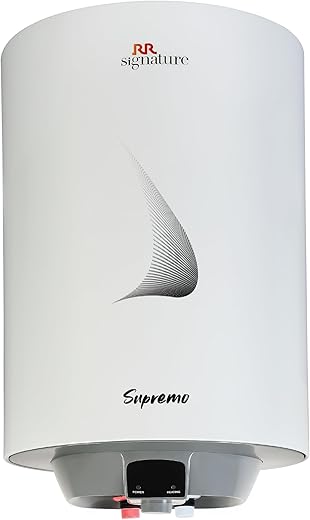 RR Signature Supremo 10L Star Rated Storage Water Heater for Home | Glass Line Tank Geyser | 8 Bar, Suitable for High Rise |Thermal Cutout |Safety Valve 2 Yr Warranty on Product & 6 Yr on Tank by RR