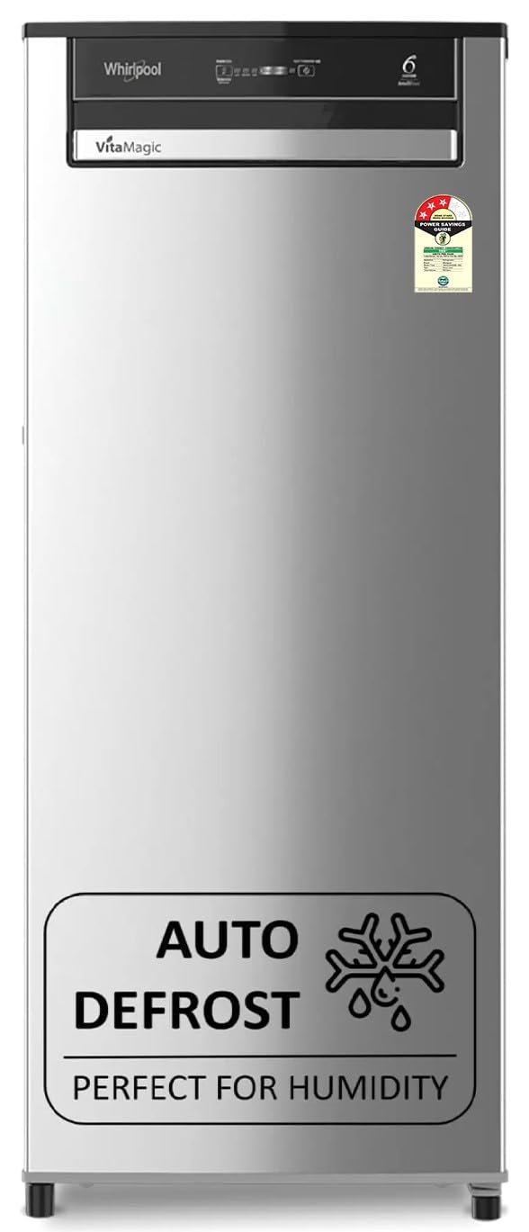 Whirlpool 192 L 3 Star Vitamagic PRO Frost Free Direct-Cool Single Door Refrigerator (215 VMPRO PRM 3S RADIANT STEEL-Z Fridge, Silver, Auto Defrost Technology, Rated 5 Star fridge by 50%+ customers)