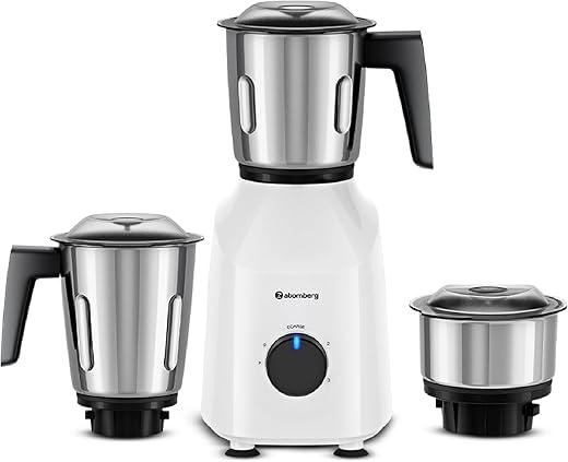 Atomberg Xiana 750 Watt Mixer Grinder | 3 Multipurpose Stainless Steel Jars | Coarse Mode for Silbatta-Like Textures | Powerful Intelligent Motor | Easy Fault LED Indication | Snow White