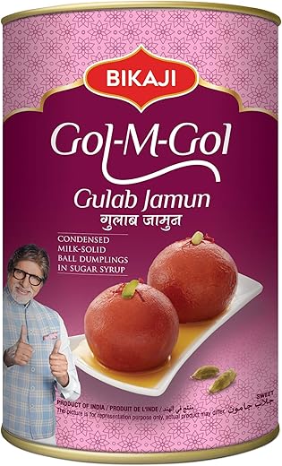 Bikaji Gol-M-Gol Soft & Juicy Gulab Jamuns | Pantua | State of the Art Manufacturing | Tin Can Sealed for Freshness | 1.25 kg Pack