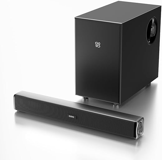 GOVO Newly Launched GOSURROUND 602 | 90W Soundbar | 2.1 Channel Home Theatre | Deep Bass from 4” Subwoofer | BT v5.3, HDMI, AUX, USB Connectivity | 3 EQ Modes