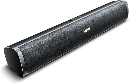 Mivi Fort Q26 Soundbar [Newly Launched] with 26W Powerful Audio, 2.0 Channel with Dual Full-Range Speakers, Multiple Input Modes, 6H Playtime, 2500mAh Battery, Made in India Soundbar for TV