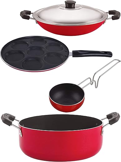 Nirlon Non-Stick Aluminium Cookware Essential Combo Gift Set Offer with Bakelite Handle (AC_VG_UP7_CS24)