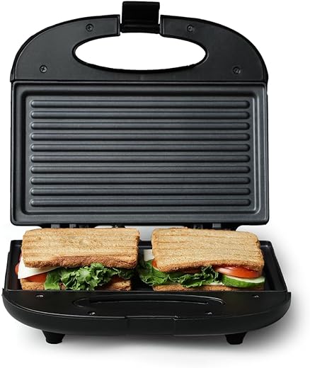 Prestige PGMFB 800 Watt Grill Sandwich Toaster with Fixed Grill Plates, Black