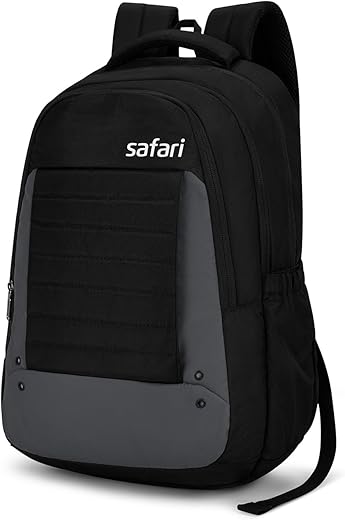 Safari 35L Formal Laptop Backpack with Raincover, 3 Compartments, Front Pocket, Smart Trolley Sleeve, Office Bag, College Backpack, Travel Bag, School Bag