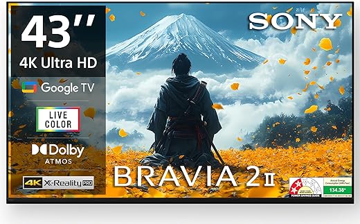 Sony 108 cm (43 inches) BRAVIA 2M2 Series 4K Ultra HD Smart LED Google TV K-43S22BM2-2 Years Warranty for Limited Period