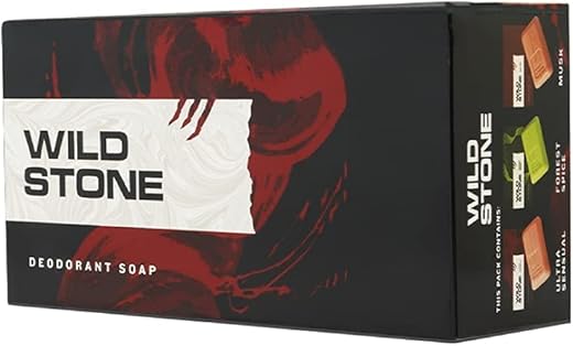 Wild Stone Ultra Sensual, Forest Spice and Musk Soaps for Bath, (Pack of 6, 100gm each) | Grade 1 soaps | Refreshing Bath Soap for Men | Skin-Friendly and Energizing