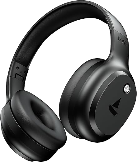 boAt 2025 Launch Rockerz 421, 40H Battery, Low Latency(40Ms), 40Mm Drivers, Enx Tech, Stream Ad Free Music via App Support, Bluetooth Headphones, Wireless Over Ear Headphone with Mic (Black Sabre)