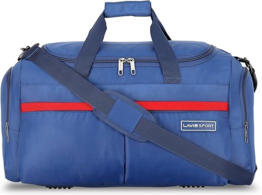 Lavie Sport Polyester Epitome 55 Cms Duffle Bag | Sturdy Airbag Duffle | Spacious Gym Duffle Bag,Navy