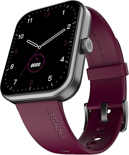 Noise Pulse 2 Max 1.85" Display, Bluetooth Calling Smart Watch, 10 Days Battery, 550 NITS Brightness, Smart DND, 100 Sports Modes, Smartwatch for Men and Women (Deep Wine)