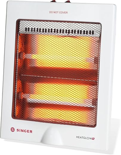 Singer Heat Glow Plus Quartz Room Heater 800 Watts with 2 Heating Mode - White