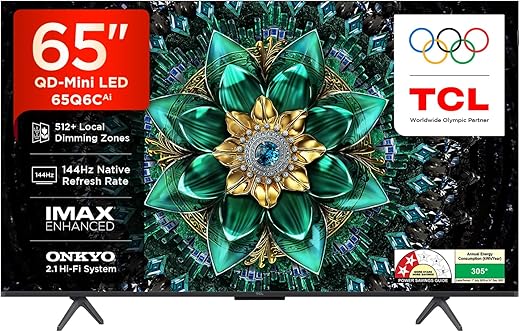 TCL 164 cm (65 inches) 4K UHD Smart QD-Mini LED Google TV 65Q6C