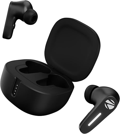 ZEBRONICS Sound Bomb 7 Bluetooth TWS in Ear Earbuds with 60H Playtime, ENC Mic, Rapid Charge, Upto 50ms Gaming Mode, Flash Connect, Voice Assistant, Smooth Touch Control, BT v5.2, Type C (Black)