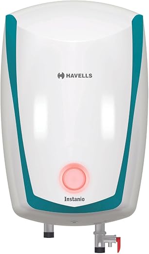 Havells Instanio 10L Storage Water Heater(Geyser)|Faster Heating|Safer to use|Saves electricity|Engineered for Hard Water|Color Changing LED Indicator|Anti Rust Tank|Mcoloy Heating Element