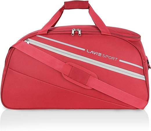 Lavie Sport Polyester Strato Medium 55 Cms Duffle Bag | Spacious Duffle Bag for Weekend Getaways, 26 cm, Red