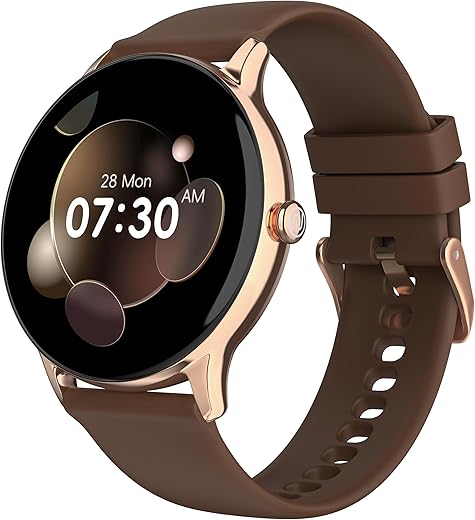 Noise Twist Go Smart Watch 1.39" Display, TruSyncᵀᴹ BT Calling, Glossy Metal Finish, 150+ Watch Faces, IP68, Sleep Tracking, 100+ Sports Modes, Smart Watch for Men and Women (Vintage Brown)