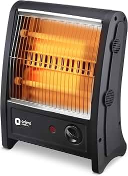 Orient Electric Quartz Room Heater | 800 W Low Power Consumption | Tip-over Protection | 2 Heating Rods for Quick Heating | Cool Touch Body | 1 Year Warranty, Black