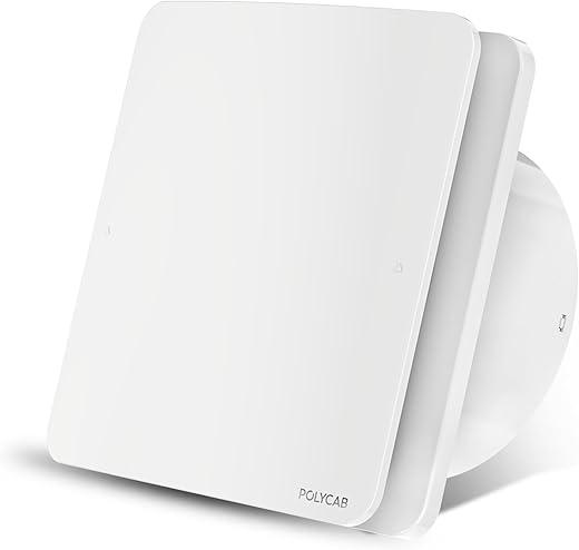 Polycab Freshly Prime 150mm Energy Efficient Exhaust fan for Kitchen, Bathroom | Noiseless ventilation, Sleek Design Easy to Clean | High Speed, Powerful Motor, 100% Copper, 3 Yrs Warranty【White】