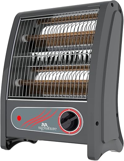 RR Signature TORRID QUARTZ Room Heater 800 Watt | Low Power Consumption | Tip-Over Protection | 2 Heating Rods for Quick Heating | Cool Touch Body | 2 Year Warranty
