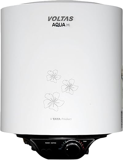 Voltas AquaM 5-Star 15L Water Heater 2000W, Warranty of 7 years on Tank, 3 Years on Heating Element, 2 Years on Product by Voltas|Free Installation| Free Connecting Pipe|Copper Element|8 Bar (White)