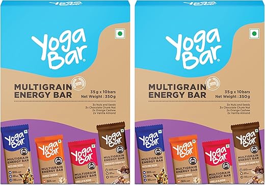 Yogabar Energy Bars - Pack Of 20|Healthy Diet With Fruits,Nuts,Oats And Millets,Gluten Free And High Protein Crunchy Granola Bars,700 Gram,Nut & Seed,Orange Cashew,Chocolate Chunk Nut,