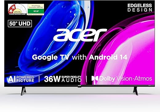 acer 127 cm (50 inches) Ultra I Series 4K Ultra HD Smart LED Google TV AR50UDGGU2875BD