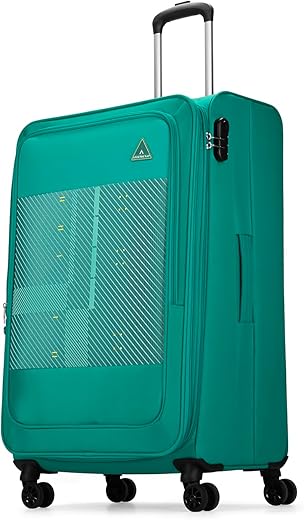 Aristocrat Duralite Large Trolley Bag, 78Cm | Combination Lock | 8 Wheels | 3 Years International Warranty | Teal Blue