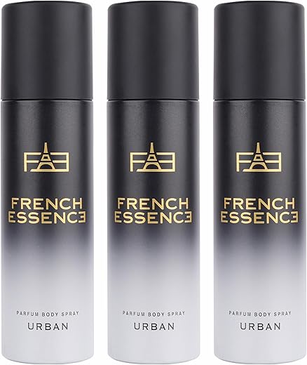 FRENCH ESSENCE Deodorant Spray Perfume/Deodorant for men/Men Deo/Body Spray for men,Long Lasting Fragrance, Fresh Scent (Urban) 120Ml Each - Pack of 3