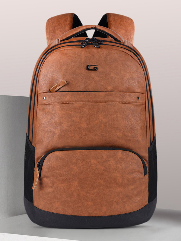 Gear Vintage 2 Leather without Anti Theft 33 L Laptop Backpack(Tan)