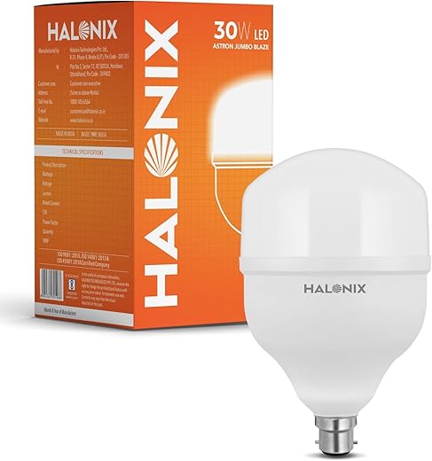 Halonix Jumbo 30W LED Bulb | Cool Day Light (6500K) |Pack of 1 |Energy Efficient| 4kv Surge Protection |Base- B22 | High Wattage Led Bulb|
