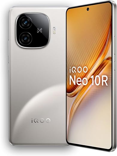 iQOO Neo 10R 5G (Moonknight Titanium, 8GB RAM, 256GB Storage) | Snapdragon 8s Gen 3 Processor | India's Slimmest 6400mAh Battery Smartphone | Segment's Most Stable 90FPS for 5 Hours