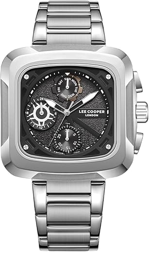 Lee Cooper Multifunction Gun Square Dial Men's Watch - LC08013.350