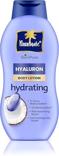 Parachute SkinPure Hyaluron Body Lotion with Virgin Coconut Oil | Deep Hydration for All Skin Types | Moisturises for up to 72 Hours* | Clean, Nourishing Formula | 400 ml