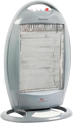 RR Signature FLAREX Halogen Room Heater 1200 Watt | 3 Rod, 3 Heat Setting (400W/800W/1200W) | 180 Degree Oscillation | Metal Grill For Safety | Silent Operation | 2 Year Warranty
