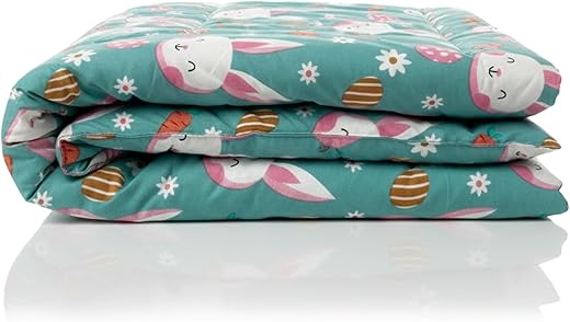 SITSNOOZE Printed Pet Blanket for Dogs & Cats | Quilted Cotton | Mild Winter Soft & Warm Pet Blanket (Turquoise Green)