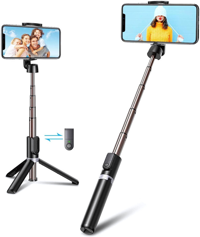 NAFA Portable Selfie Stick for Mobile Phones with Wireless Bluetooth Remote (Replaceable Battery), Adjustable Height (240mm-600mm), 2-in-1 Design