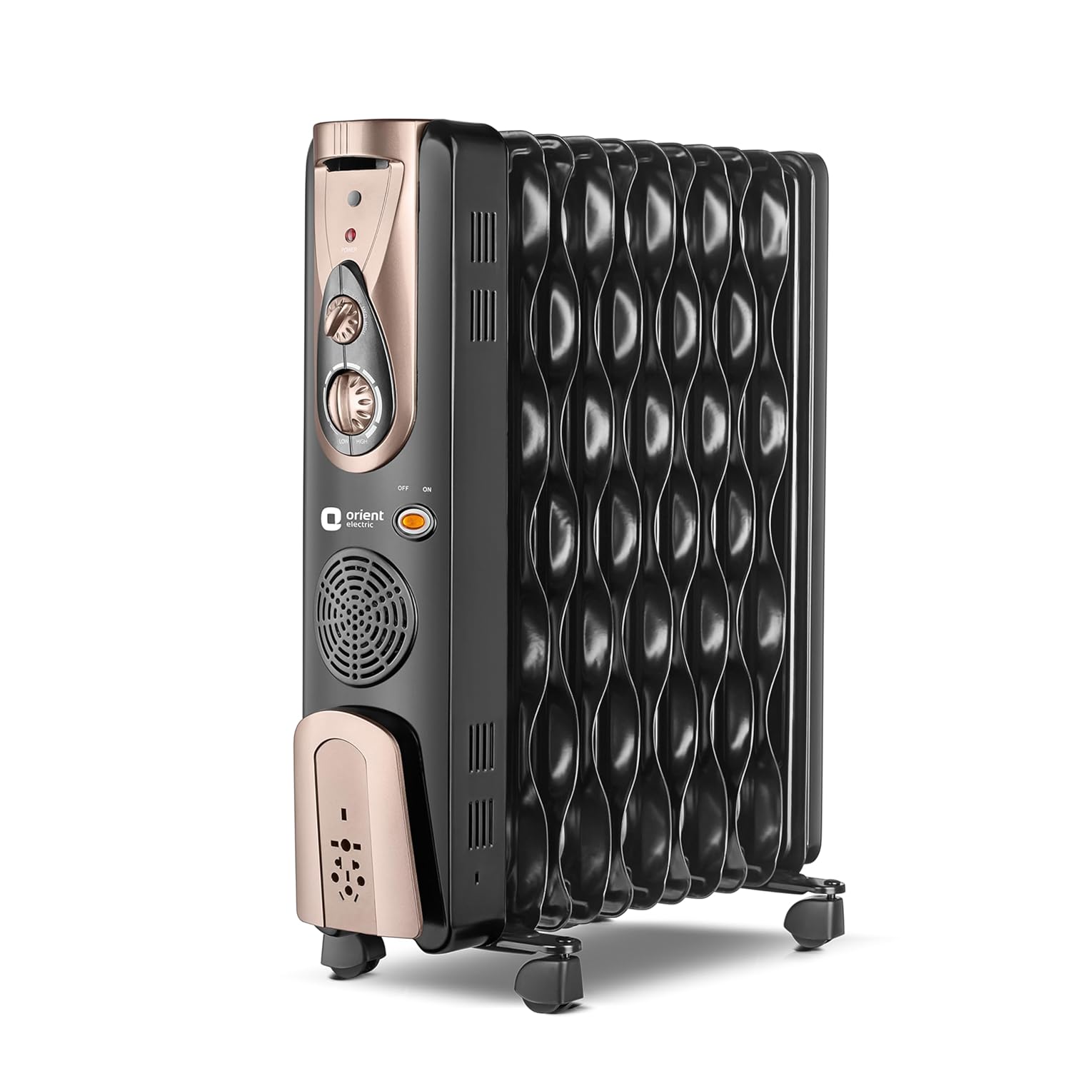 Orient Electric Comforter Collection 11 fin Oil Filled Radiator | Advanced S-Shaped Fins |2900W Power| with PTC Fan Heater| 3 Heat Settings | 2 Years Warranty, Black