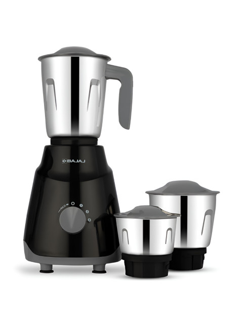 Bajaj GX1 Ninja Series Black Stainless Steel Duracut Blades 3 Jars Wet and Dry Grinder-500W