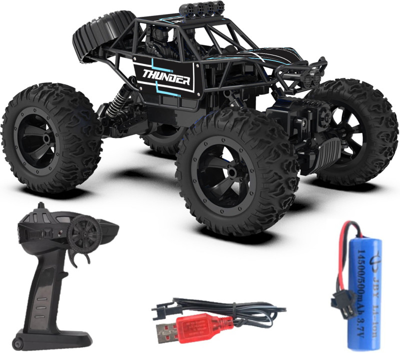 CADDLE & TOES Remote Controlled Rock Crawler RC Monster Truck, 4 Wheel Drive, 1:18 Scale(Black)