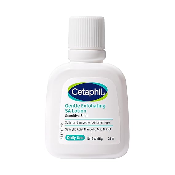 Cetaphil Gentle Exfoliating SA Lotion 29ml | Lightweight Daily Moisturizer with Salicylic Acid, Mandelic Acid & Gluconolactone