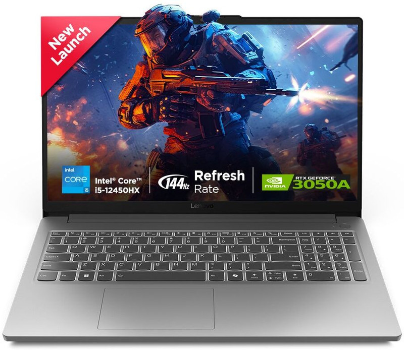 Lenovo LOQ Essential Intel Core i5 12th Gen 12450HX - (16 GB/512 GB SSD/Windows 11 Home/4 GB Graphics/NVIDIA GeForce RTX 3050A) 15IAX9E Gaming Laptop(15.6 Inch, Luna Grey, 1.77 kg, With MS Office)