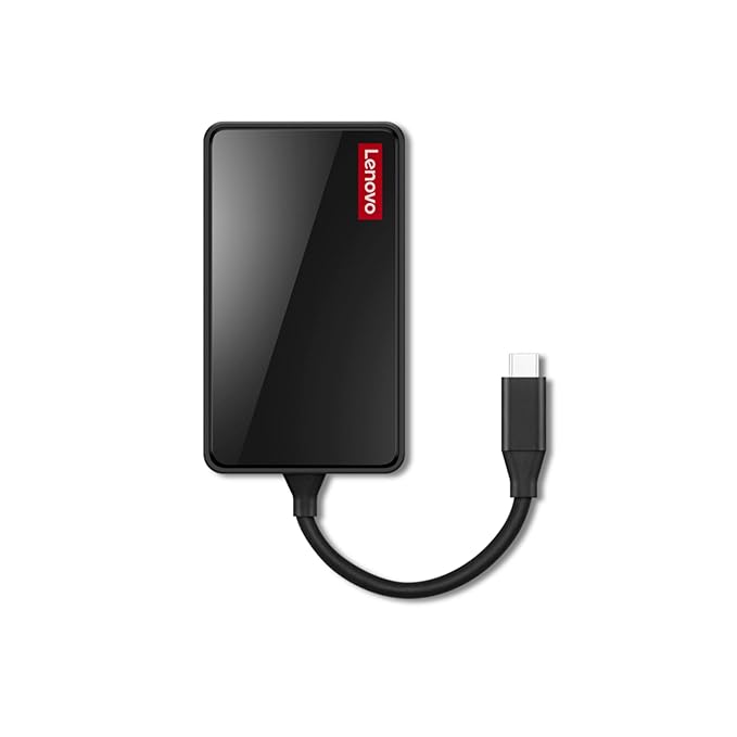 Lenovo 100 USB-C Travel Dock (Charging Host Upto 100W | 3xUSB-A 3.0 | 1 x HDMI 1.4, 4K @ 30 Hz |1 x Video Output| 1 x VGA, Up to 1920 x 1080 @ 60 Hz | 1 Year Warranty | Black), GX91M73945