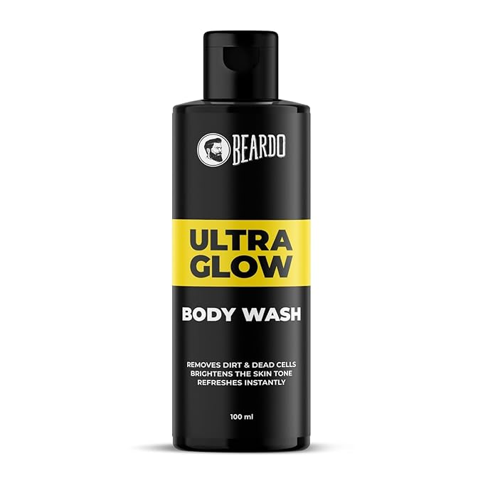 Beardo UltraGlow Body Wash for Men, 100ml | Moisturizes & Hydrates the Skin | Contains Mulberry & Bearberry Extracts for Deep Cleansing & Nourishment | Soft & Smooth Skin
